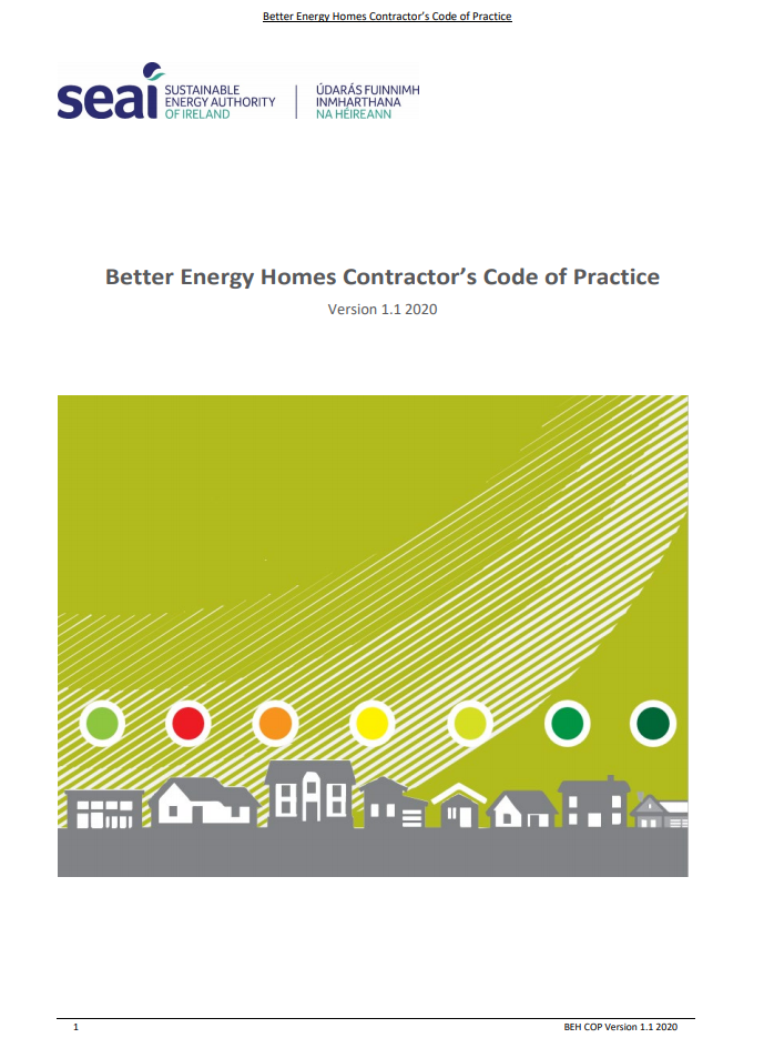 Better energy homes contractors code of practice